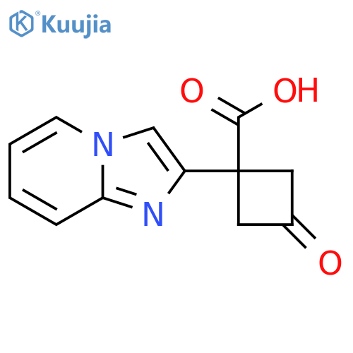 1-{imidazo1,2-apyridin-2-yl}-3-oxocyclobutane-1-carboxylic acid structure