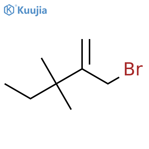2-(bromomethyl)-3,3-dimethylpent-1-ene structure