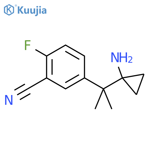 5-2-(1-aminocyclopropyl)propan-2-yl-2-fluorobenzonitrile structure