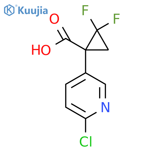 1-(6-chloropyridin-3-yl)-2,2-difluorocyclopropane-1-carboxylic acid structure