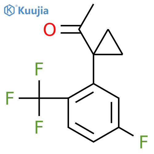 1-{1-5-fluoro-2-(trifluoromethyl)phenylcyclopropyl}ethan-1-one structure