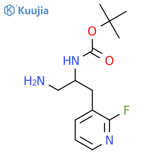 tert-butyl N-1-amino-3-(2-fluoropyridin-3-yl)propan-2-ylcarbamate structure