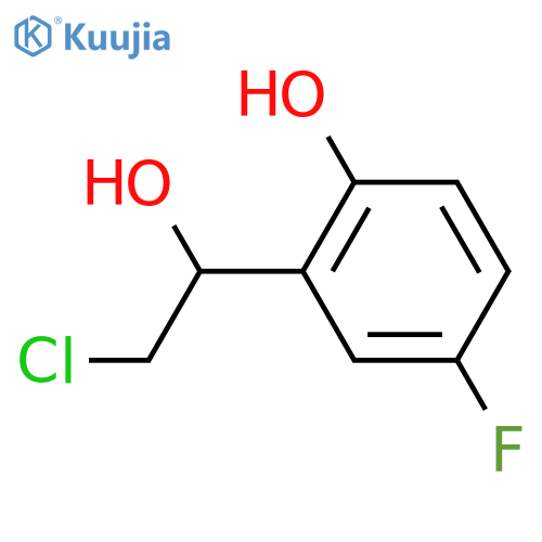 2-(2-chloro-1-hydroxyethyl)-4-fluorophenol structure