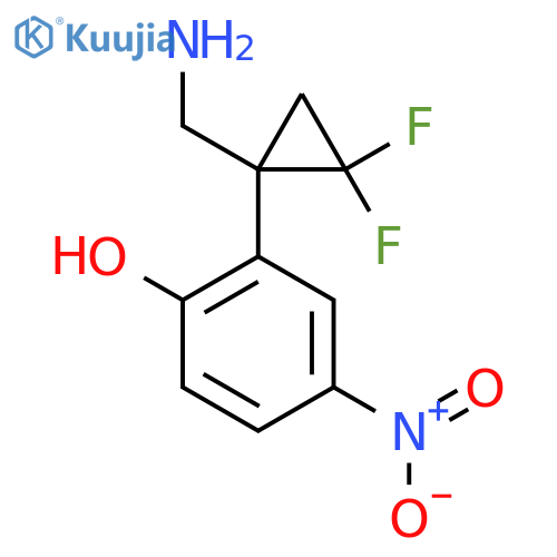 2-1-(aminomethyl)-2,2-difluorocyclopropyl-4-nitrophenol structure