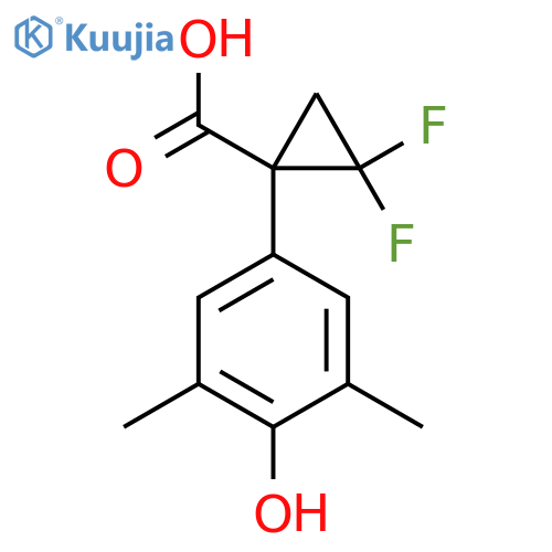 2,2-difluoro-1-(4-hydroxy-3,5-dimethylphenyl)cyclopropane-1-carboxylic acid structure
