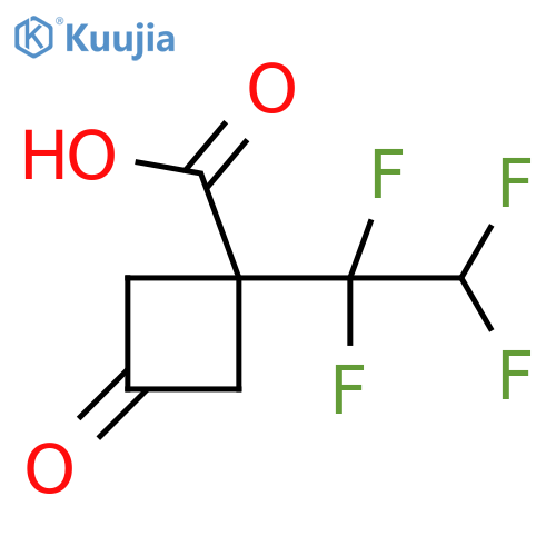 3-oxo-1-(1,1,2,2-tetrafluoroethyl)cyclobutane-1-carboxylic acid structure