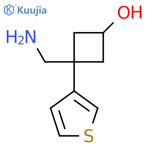 3-(aminomethyl)-3-(thiophen-3-yl)cyclobutan-1-ol structure