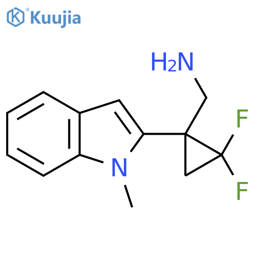 2,2-difluoro-1-(1-methyl-1H-indol-2-yl)cyclopropylmethanamine structure