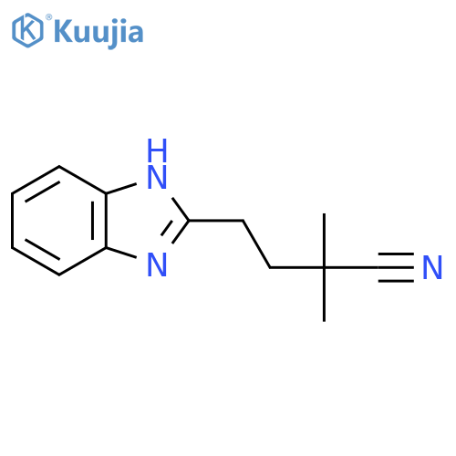4-(1H-1,3-benzodiazol-2-yl)-2,2-dimethylbutanenitrile structure