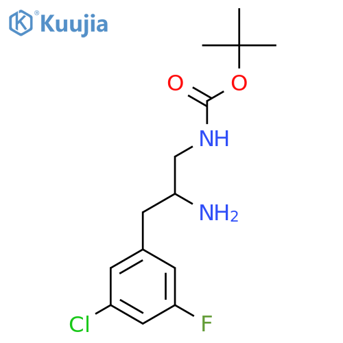tert-butyl N-2-amino-3-(3-chloro-5-fluorophenyl)propylcarbamate structure