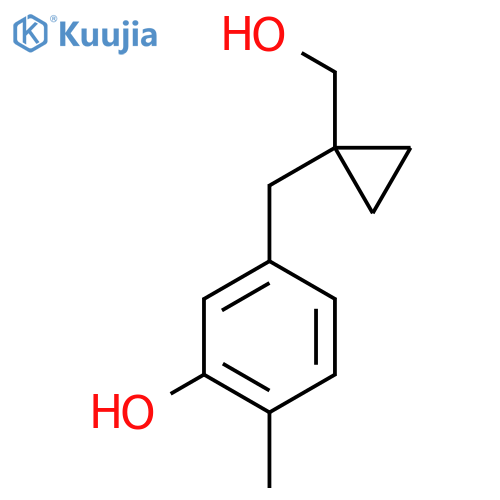 5-{1-(hydroxymethyl)cyclopropylmethyl}-2-methylphenol structure
