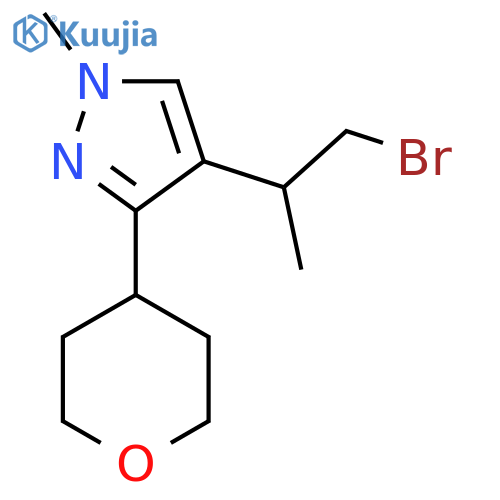 4-(1-bromopropan-2-yl)-1-methyl-3-(oxan-4-yl)-1H-pyrazole structure