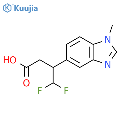 4,4-difluoro-3-(1-methyl-1H-1,3-benzodiazol-5-yl)butanoic acid structure