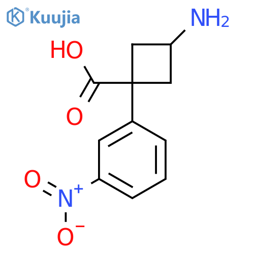 3-amino-1-(3-nitrophenyl)cyclobutane-1-carboxylic acid structure