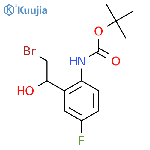 tert-butyl N-2-(2-bromo-1-hydroxyethyl)-4-fluorophenylcarbamate structure