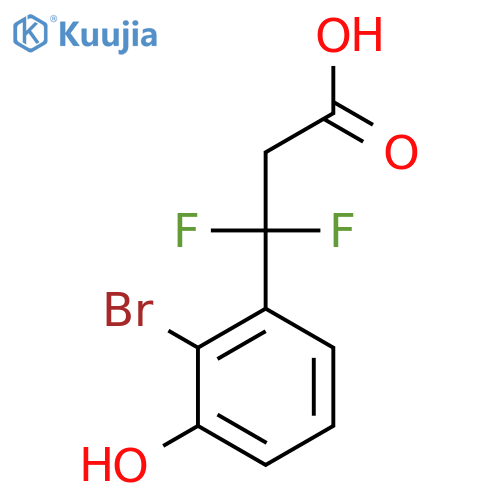 3-(2-bromo-3-hydroxyphenyl)-3,3-difluoropropanoic acid structure