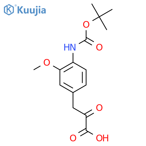 3-(4-{(tert-butoxy)carbonylamino}-3-methoxyphenyl)-2-oxopropanoic acid structure