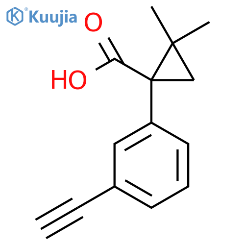 1-(3-ethynylphenyl)-2,2-dimethylcyclopropane-1-carboxylic acid structure