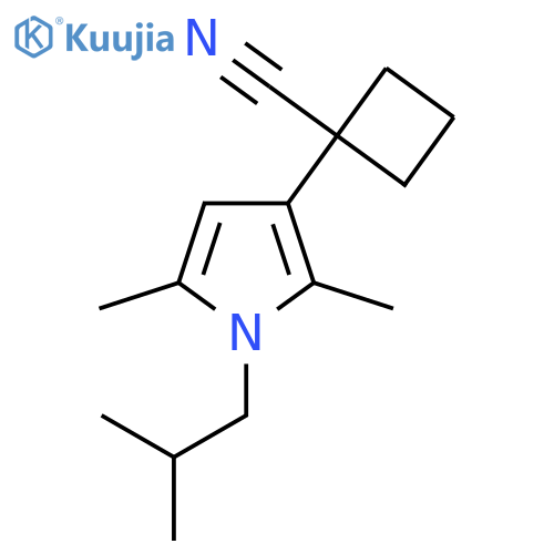1-2,5-dimethyl-1-(2-methylpropyl)-1H-pyrrol-3-ylcyclobutane-1-carbonitrile structure