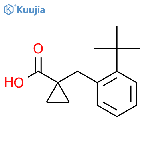 1-(2-tert-butylphenyl)methylcyclopropane-1-carboxylic acid structure