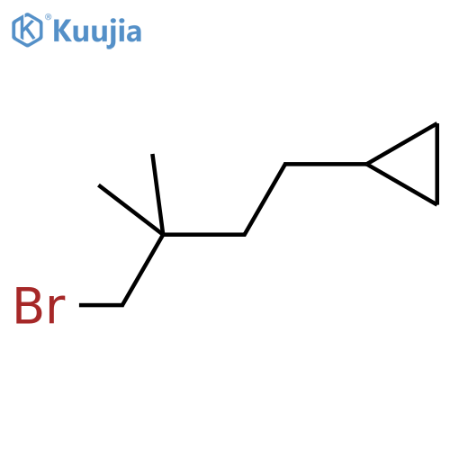 (4-bromo-3,3-dimethylbutyl)cyclopropane structure