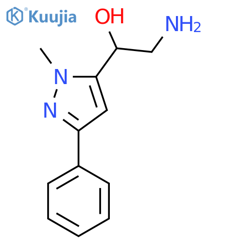 2-amino-1-(1-methyl-3-phenyl-1H-pyrazol-5-yl)ethan-1-ol structure