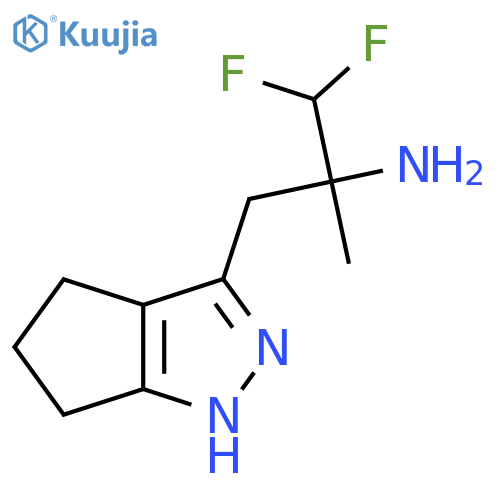 3-{1H,4H,5H,6H-cyclopentacpyrazol-3-yl}-1,1-difluoro-2-methylpropan-2-amine structure