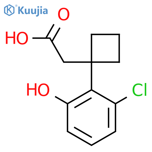 2-1-(2-chloro-6-hydroxyphenyl)cyclobutylacetic acid structure