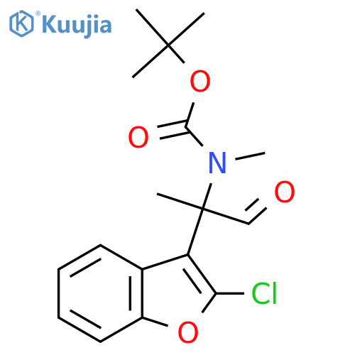 tert-butyl N-2-(2-chloro-1-benzofuran-3-yl)-1-oxopropan-2-yl-N-methylcarbamate structure