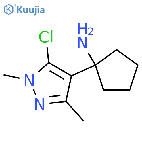 1-(5-chloro-1,3-dimethyl-1H-pyrazol-4-yl)cyclopentan-1-amine structure