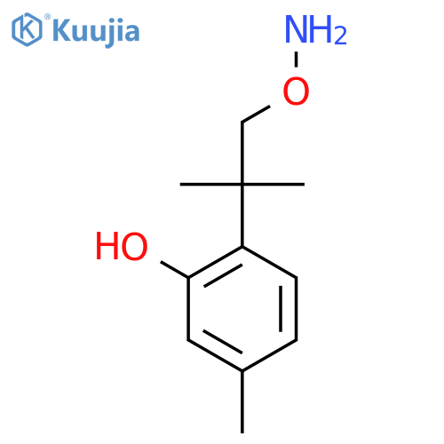 2-1-(aminooxy)-2-methylpropan-2-yl-5-methylphenol structure