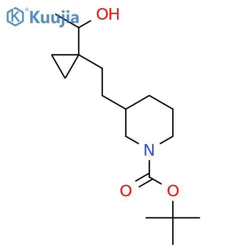 tert-butyl 3-{2-1-(1-hydroxyethyl)cyclopropylethyl}piperidine-1-carboxylate structure
