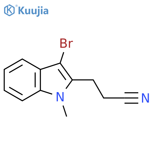 3-(3-bromo-1-methyl-1H-indol-2-yl)propanenitrile structure