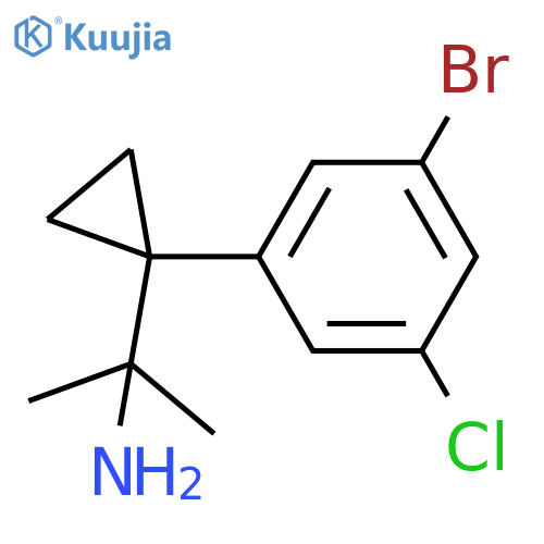 2-1-(3-bromo-5-chlorophenyl)cyclopropylpropan-2-amine structure