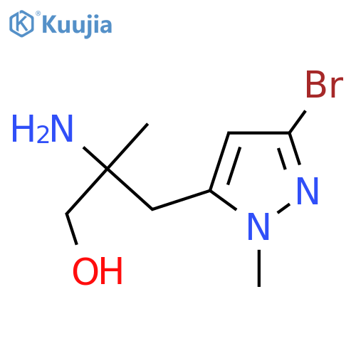 2-amino-3-(3-bromo-1-methyl-1H-pyrazol-5-yl)-2-methylpropan-1-ol structure