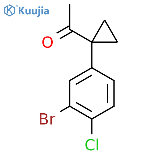 1-1-(3-bromo-4-chlorophenyl)cyclopropylethan-1-one structure