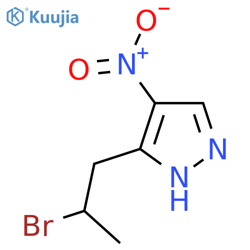 3-(2-bromopropyl)-4-nitro-1H-pyrazole structure