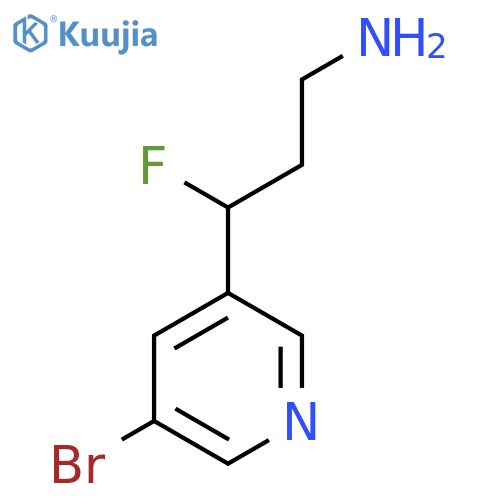 3-(5-bromopyridin-3-yl)-3-fluoropropan-1-amine structure