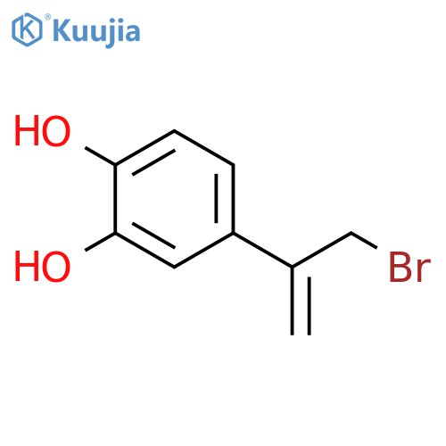 4-(3-bromoprop-1-en-2-yl)benzene-1,2-diol structure