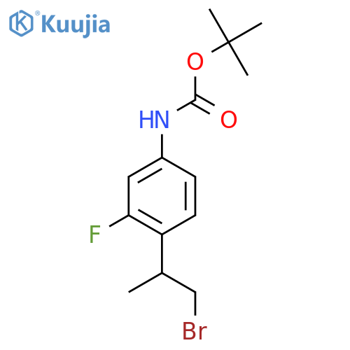 tert-butyl N-4-(1-bromopropan-2-yl)-3-fluorophenylcarbamate structure