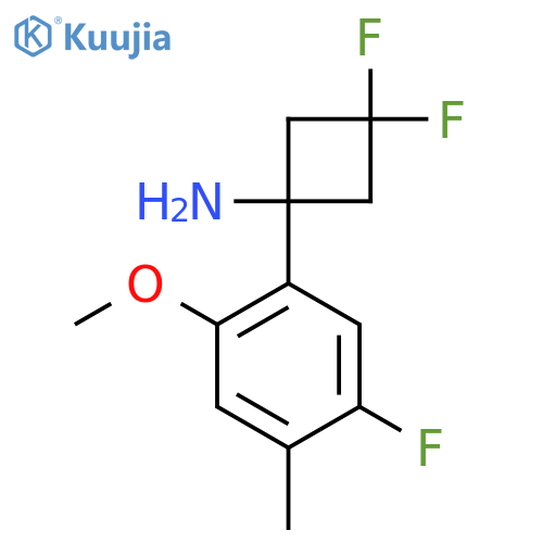 3,3-difluoro-1-(5-fluoro-2-methoxy-4-methylphenyl)cyclobutan-1-amine structure