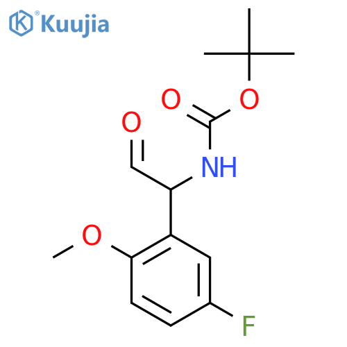 tert-butyl N-1-(5-fluoro-2-methoxyphenyl)-2-oxoethylcarbamate structure