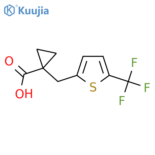1-{[5-(Trifluoromethyl)thiophen-2-yl]methyl}cyclopropane-1-carboxylic acid structure
