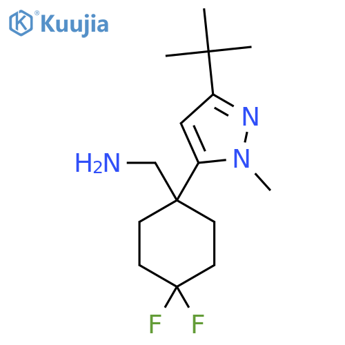 1-(3-tert-butyl-1-methyl-1H-pyrazol-5-yl)-4,4-difluorocyclohexylmethanamine structure