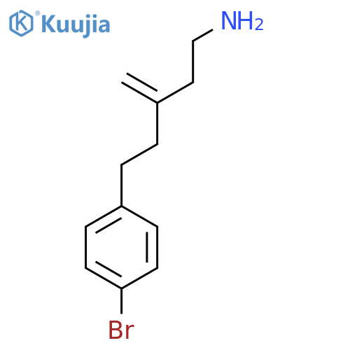 5-(4-bromophenyl)-3-methylidenepentan-1-amine structure