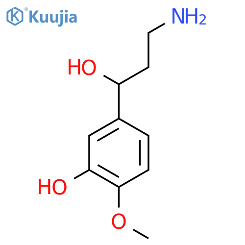 5-(3-amino-1-hydroxypropyl)-2-methoxyphenol structure