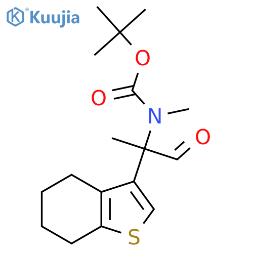 tert-butyl N-methyl-N-1-oxo-2-(4,5,6,7-tetrahydro-1-benzothiophen-3-yl)propan-2-ylcarbamate structure