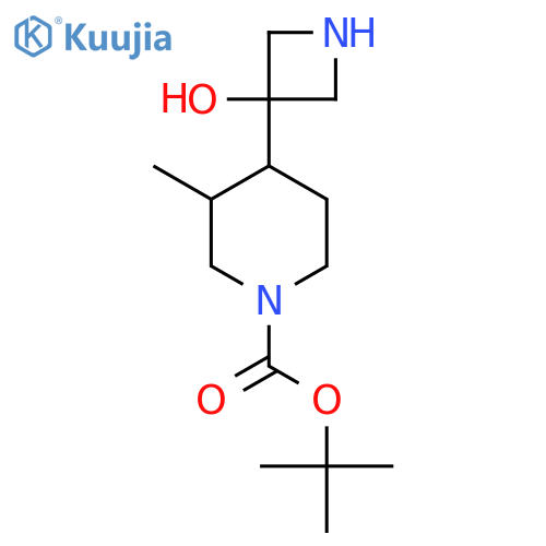 tert-butyl 4-(3-hydroxyazetidin-3-yl)-3-methylpiperidine-1-carboxylate structure