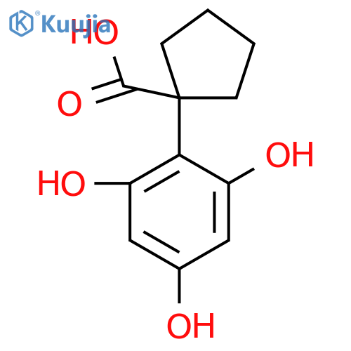 1-(2,4,6-trihydroxyphenyl)cyclopentane-1-carboxylic acid structure