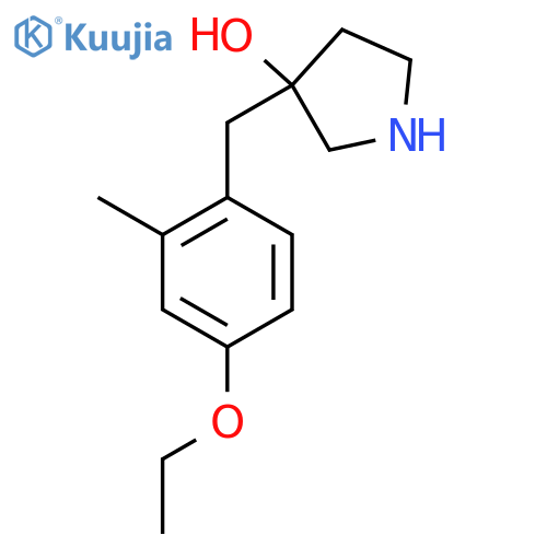 3-(4-ethoxy-2-methylphenyl)methylpyrrolidin-3-ol structure